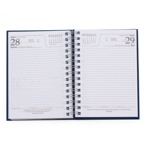 Agenda Diária Wire-o 2022 Personalizada Diária MG14462