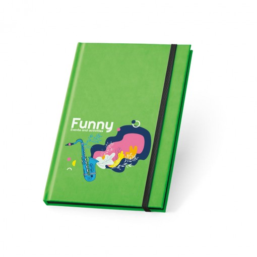 Caderno Capa Dura Fluorescente e Miolo Com Folhas Pautadas Personalizado MD93269