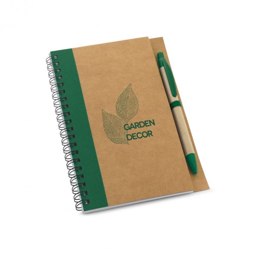 Caderno Com Caneta Em Papel Kraft Reciclado Personalizado MD93715