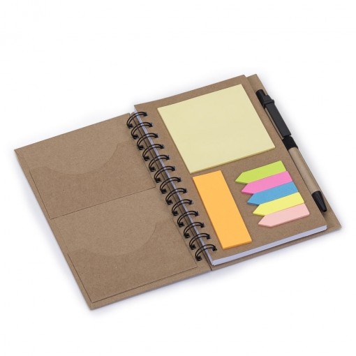 Caderno Para Anotação Ecológico Personalizado Com Post-it MG12330