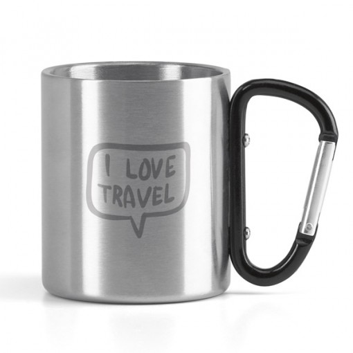 Caneca Aço Inox Com Alça Mosquetão Personalizada MD94614