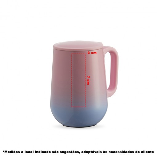 Caneca Bicolor Parede Dupla 250ml Personalizada MG18720