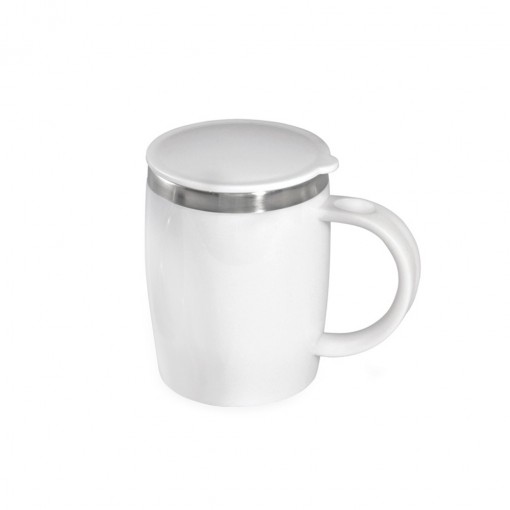 Caneca Plástica Com Aço Inox 400ml Personalizada com Logo MG14617