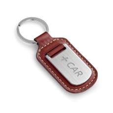 Chaveiro de Couro Com Placa de Metal MD93172