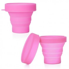 Copo Retrátil de Silicone Personalizado Para Outubro Rosa MG18578