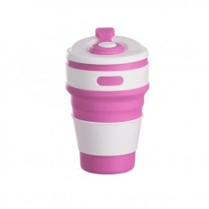 Copo Sanfonado de Silicone Personalizado Para Outubro Rosa MG14246