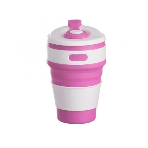 Copo Sanfonado de Silicone Personalizado Para Outubro Rosa MG14246