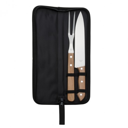 Garfo e Faca Para Churrasco Com Estojo Personalizado MG07447