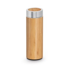 Garrafa Térmica Bambu e Aço Inox Personalizada MD94683