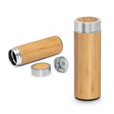 Garrafa Térmica Bambu e Aço Inox Personalizada MD94683