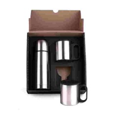 Kit Garrafa E Caneca Em Aço Inox 330/180ml Personalizado 