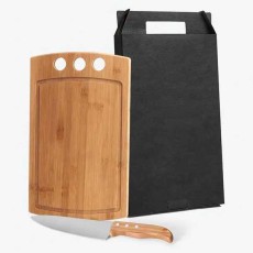 Kit para Churrasco em Bambu / Inox California Personalizado 