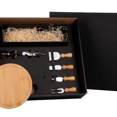 Kit Queijo e Champagne 6 Peças com Logo Personalizado