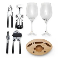 Kit Queijo e Vinho 7 Peças para Brindes