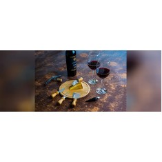 Kit Queijo e Vinho Com Espaço Para Garrafa 9 Peças com Logo 